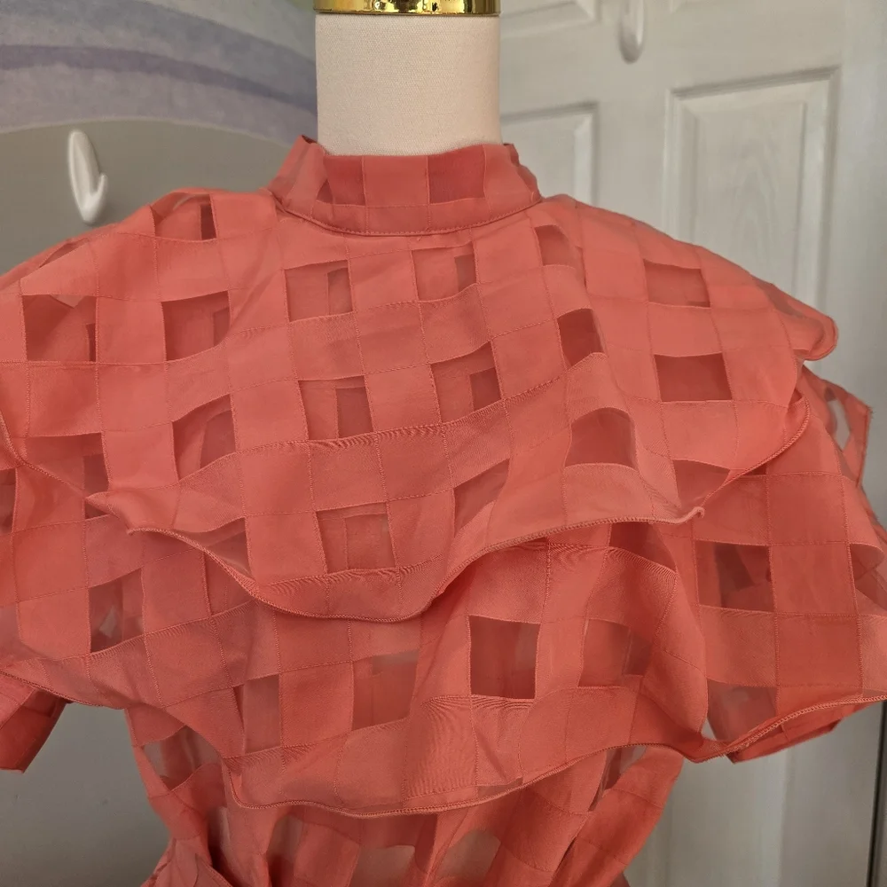 CQ By CQ | Medium | Unique Ruffle High Neck Blouse - Picture 4 of 15